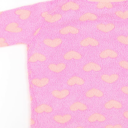 Primark Girls Pink Polka Dot Fleece Top Pyjama Top