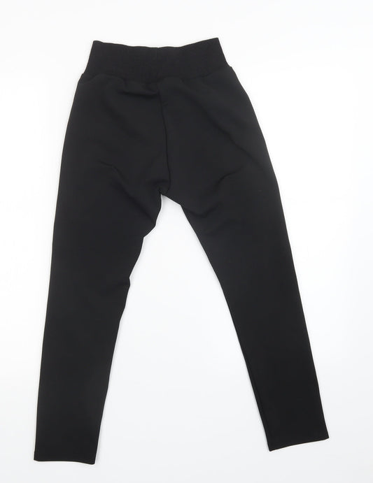 Womens UK Size 6 PRETTYLITTLETHING Regular Fit Sweatpants Black Trousers