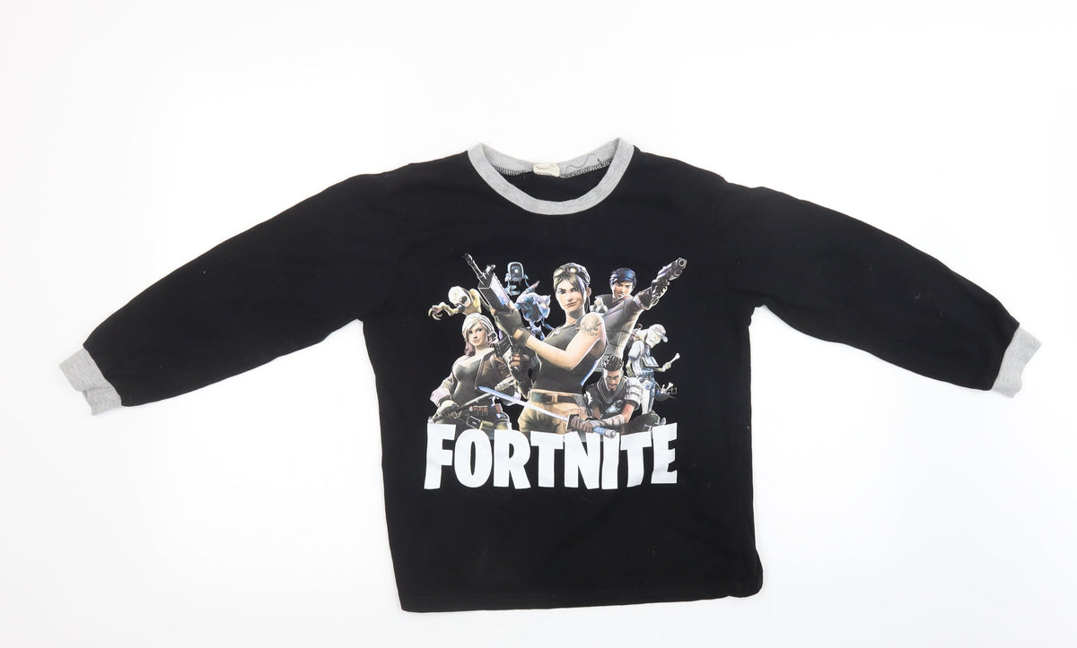 Preworn Boys Black   Pullover Sweatshirt Size 7-8 Years