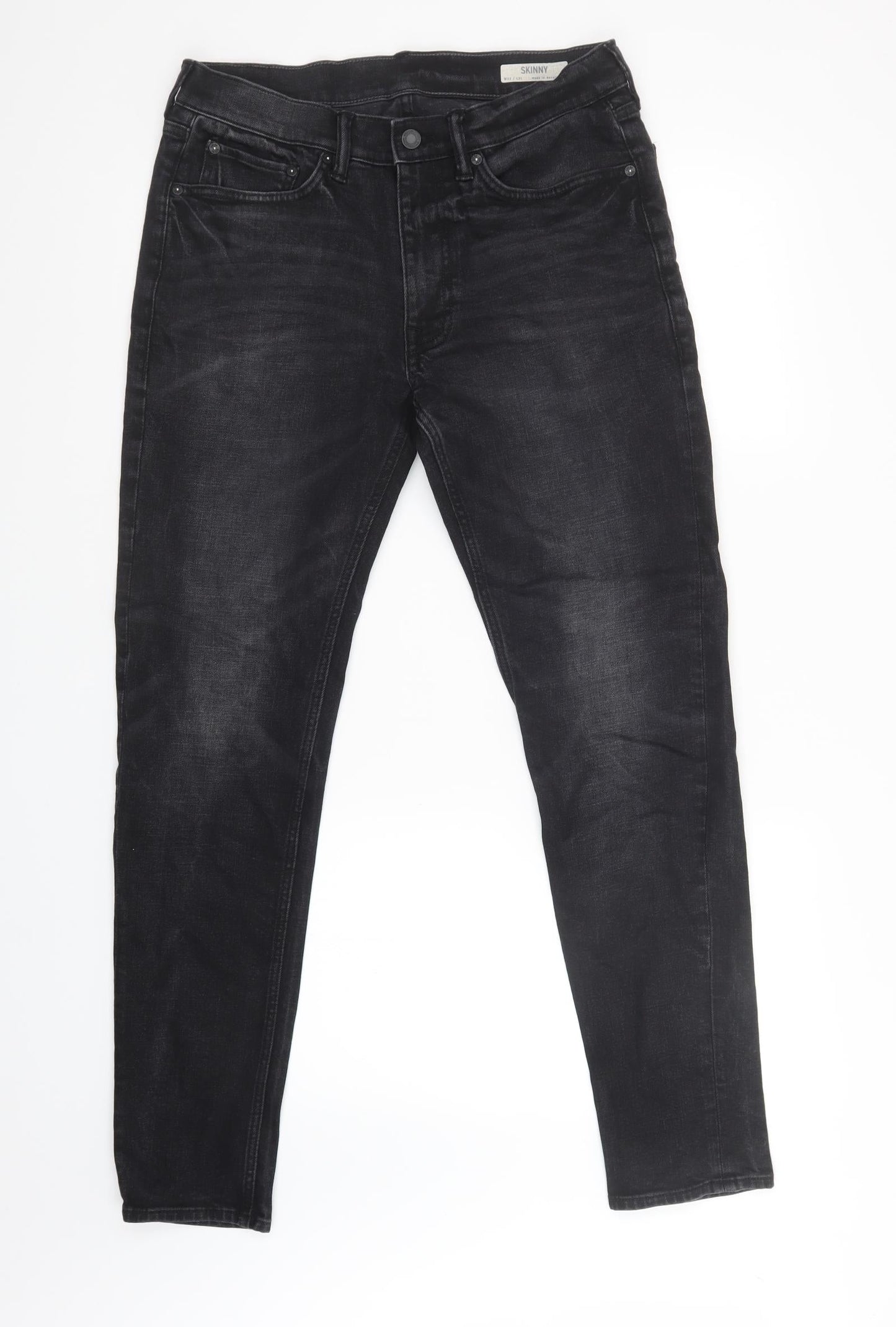 Womens UK Size 32 Marks and Spencer Regular Fit Straight Black Jeans