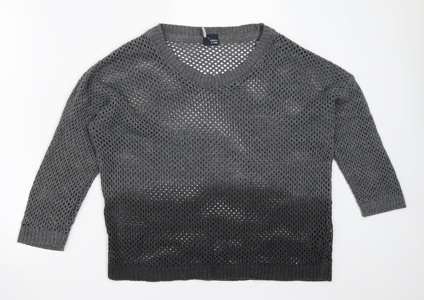 Womens UK Size S Sparkle & Fade Grey Pullover Jumper