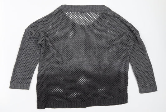 Womens UK Size S Sparkle & Fade Grey Pullover Jumper