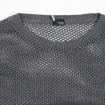 Womens UK Size S Sparkle & Fade Grey Pullover Jumper