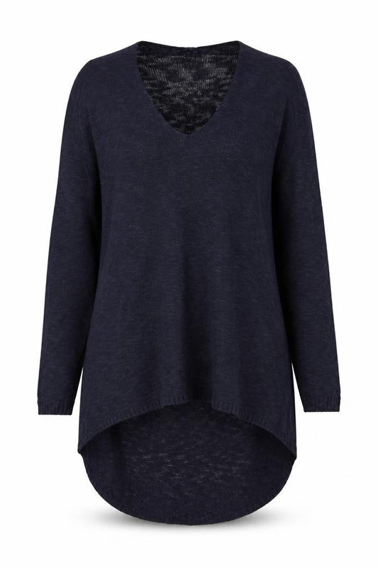 Womens UK Size S Vouley Vous Blue Tunic Jumper