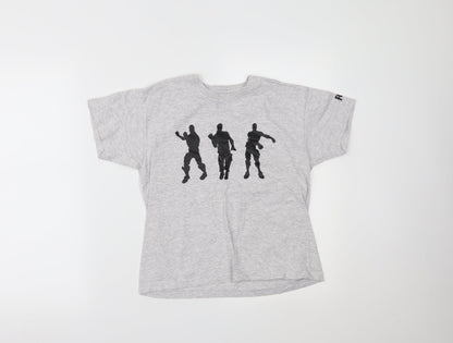 Matalan Boys Grey   Pullover T-Shirt Size S  - FORTNITE