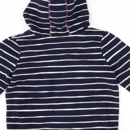 George Girls Blue Striped  Pullover Hoodie Size 8-9 Years