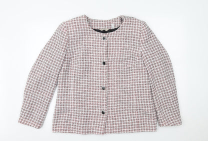 Anthology Womens Pink Check  Overcoat Coat Size 14