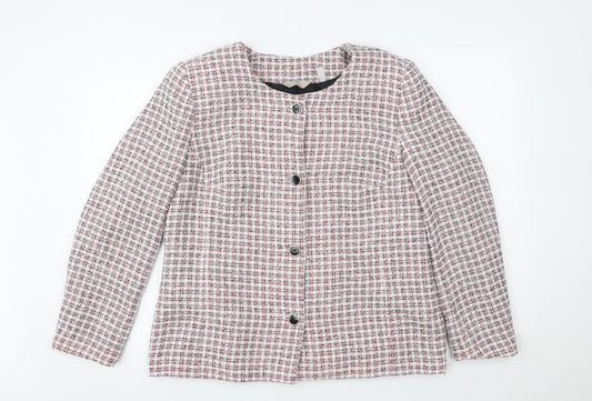 Anthology Womens Pink Check  Overcoat Coat Size 14