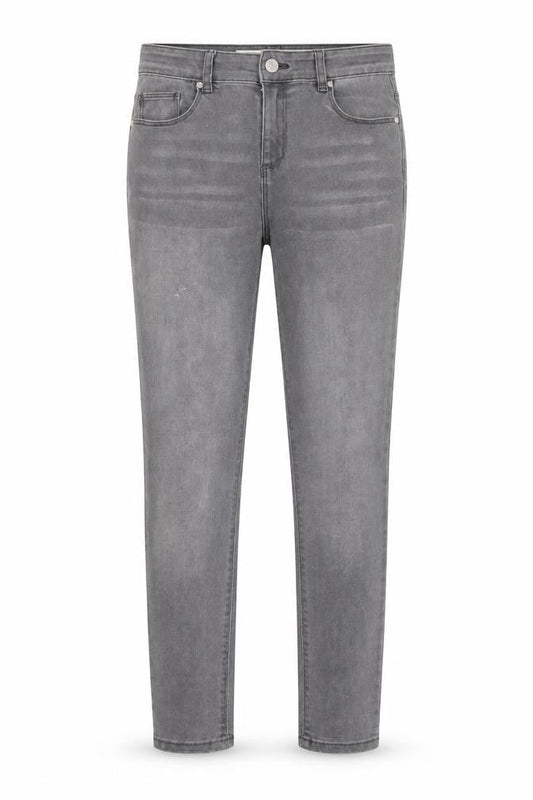 Front view of Denim & Co. girls’ grey denim skinny jeans, size 11, years