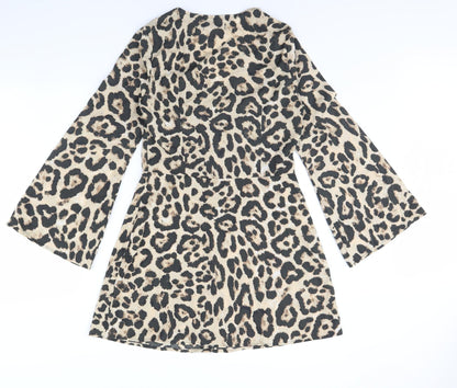 Missguided Womens Brown Animal Print  Mini  Size 10