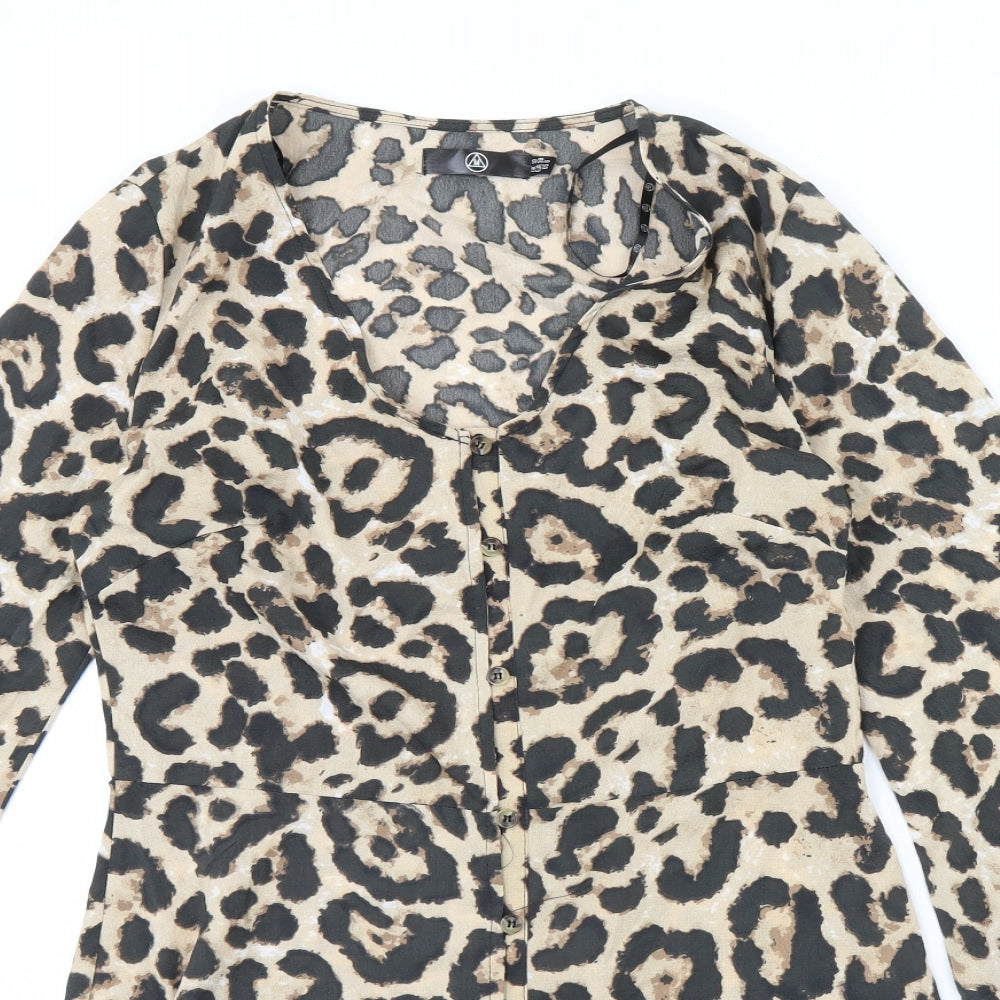 Missguided Womens Brown Animal Print  Mini  Size 10