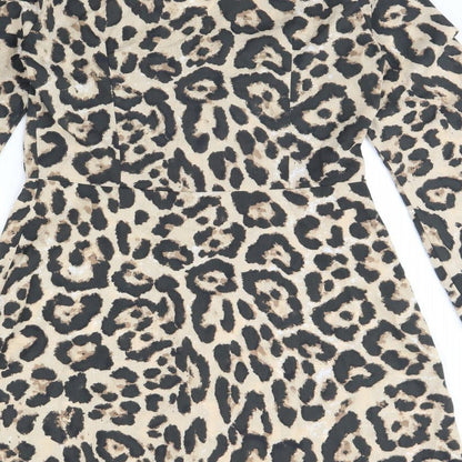Missguided Womens Brown Animal Print  Mini  Size 10