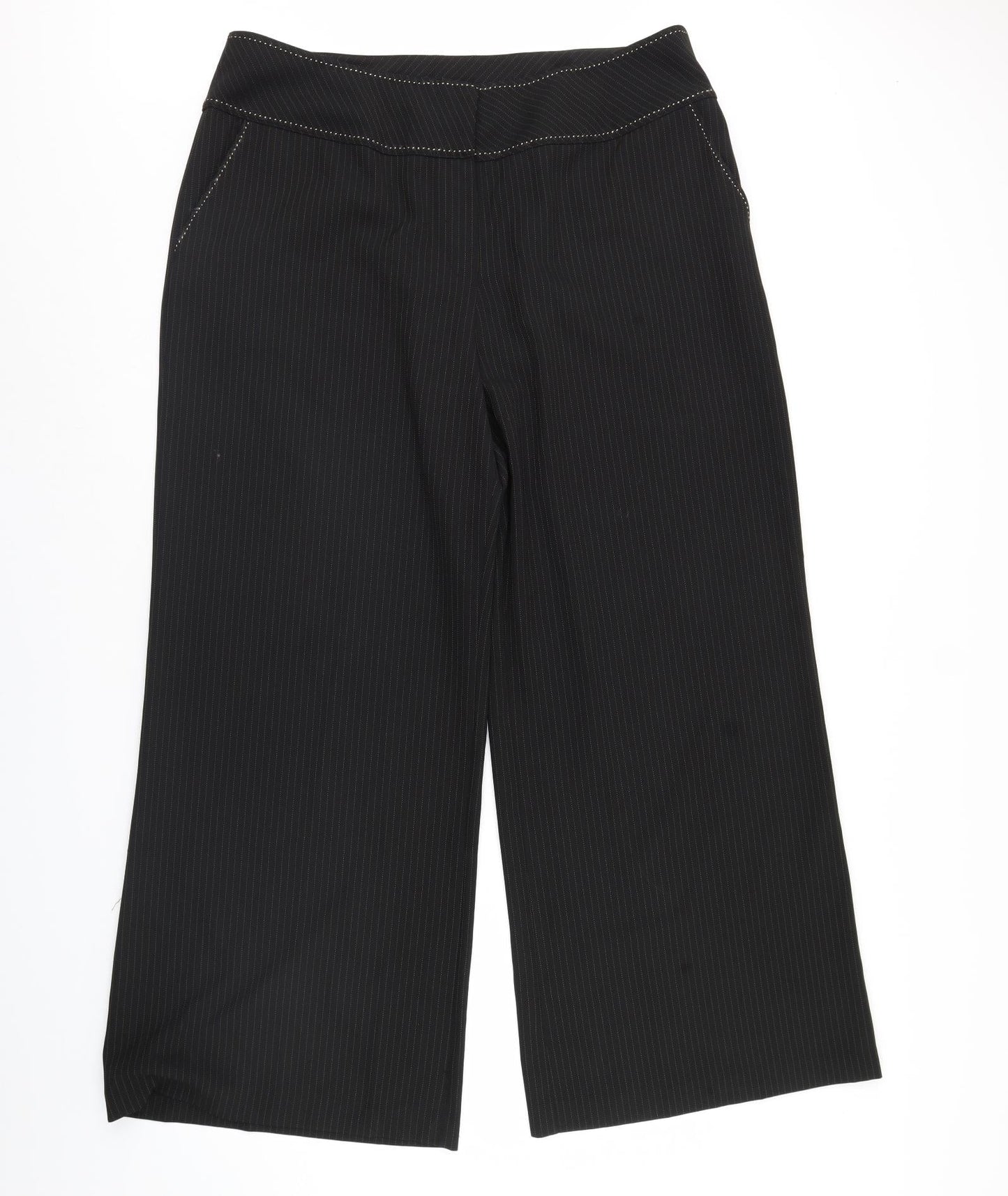 Nightingales Womens Black Striped  Trousers  Size 20 L32 in
