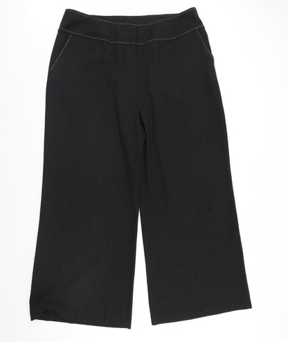 Nightingales Womens Black Striped  Trousers  Size 20 L32 in