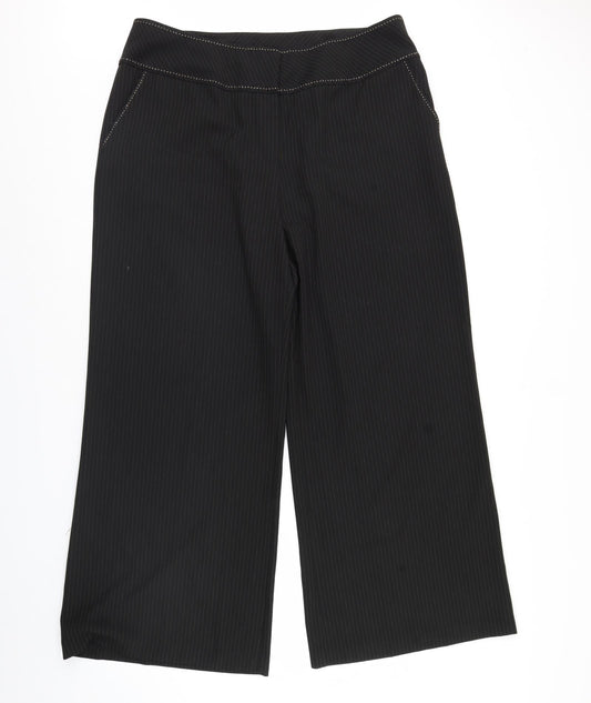 Nightingales Womens Black Striped  Trousers  Size 20 L32 in