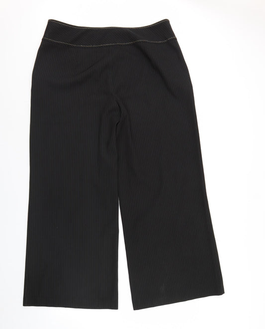 Nightingales Womens Black Striped  Trousers  Size 20 L32 in