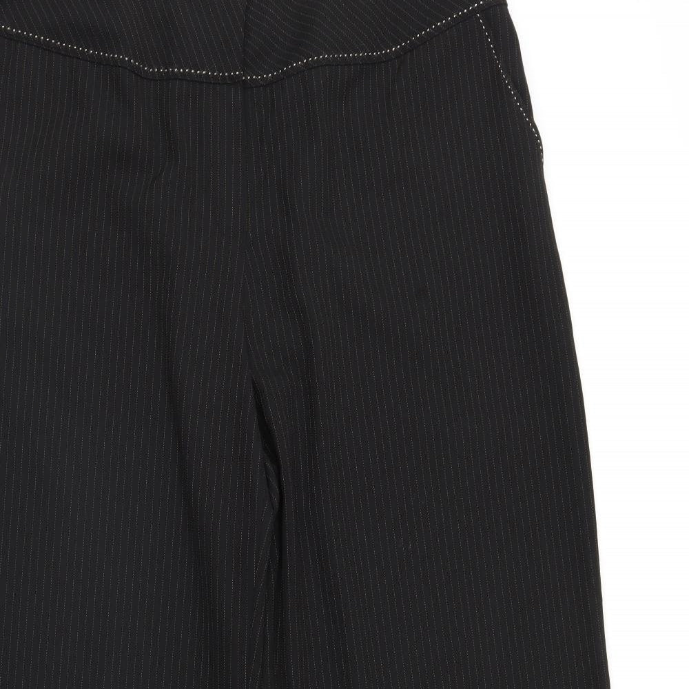 Nightingales Womens Black Striped  Trousers  Size 20 L32 in