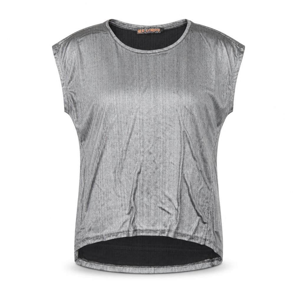 Womens UK Size S QED London Silver Basic T-Shirt