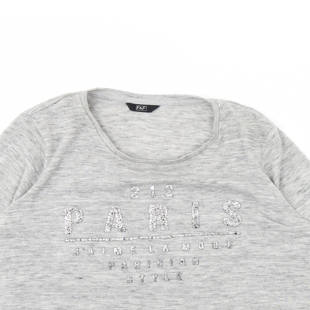 F&F Womens Grey   Pullover Jumper Size 14  - Paris