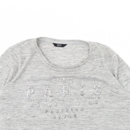 F&F Womens Grey   Pullover Jumper Size 14  - Paris