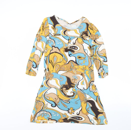 AMARANTO Womens Multicoloured Fair Isle  Shift  Size 10