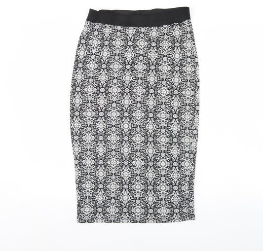 George Womens White Fair Isle  Bandage Skirt Size 10