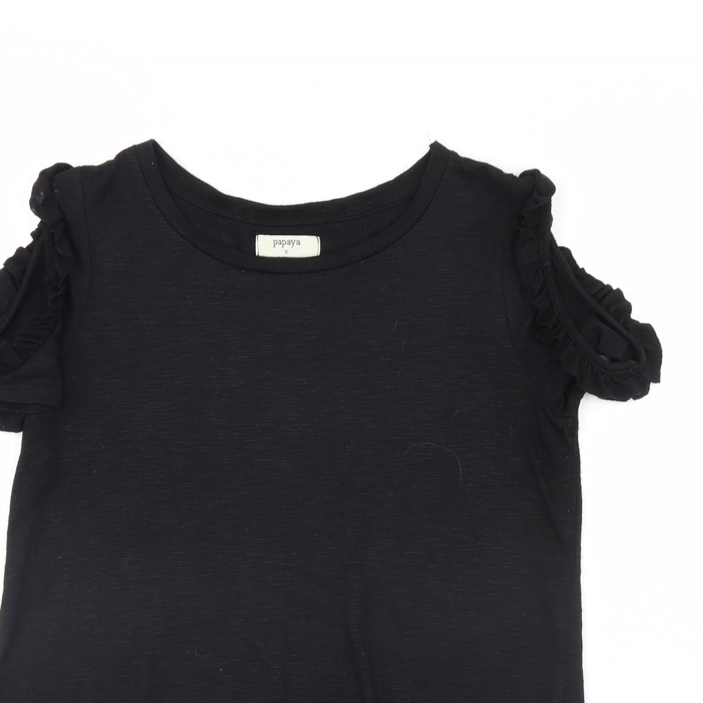 Papaya Womens Black   Basic T-Shirt Size 8