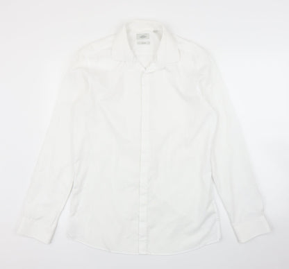 Mens UK Size 15.5 NEXT White  Button-Up Long Sleeve Casual Shirt
