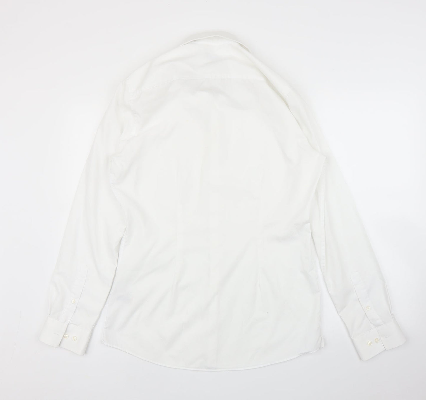 Mens UK Size 15.5 NEXT White  Button-Up Long Sleeve Casual Shirt
