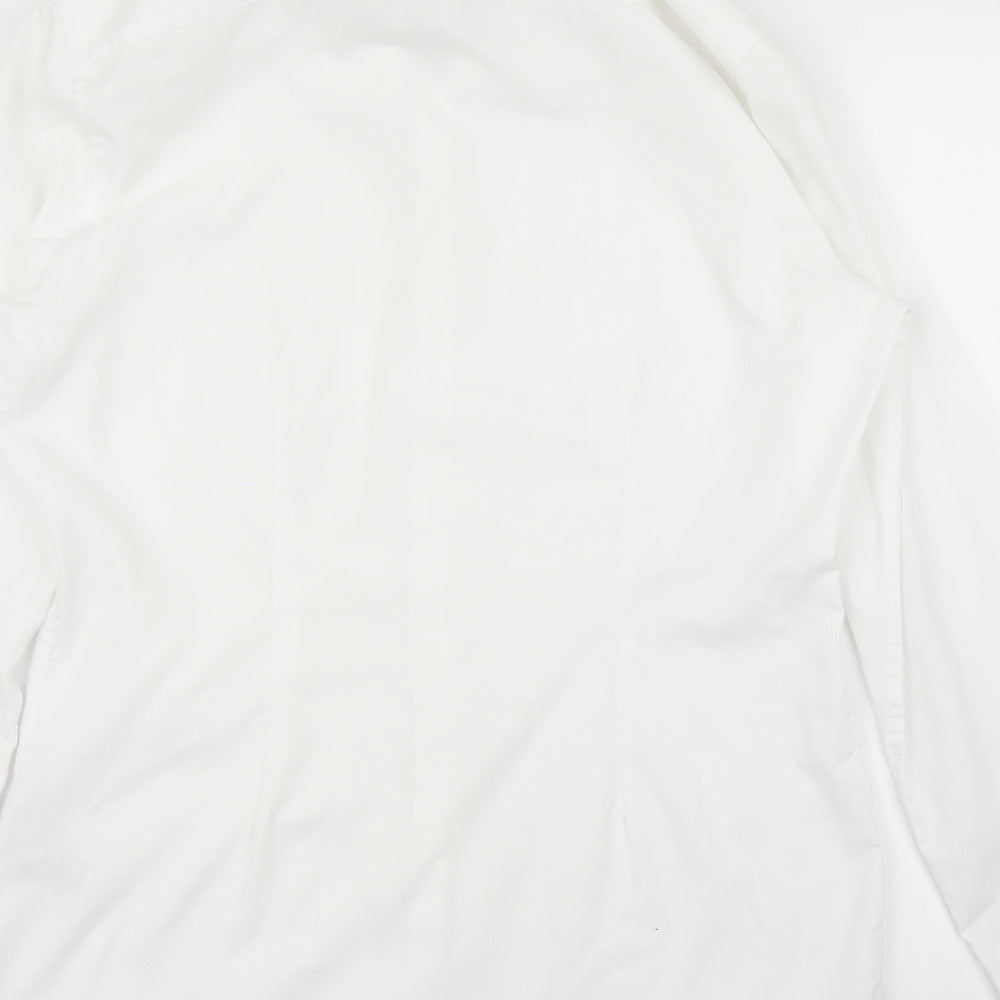 Mens UK Size 15.5 NEXT White  Button-Up Long Sleeve Casual Shirt