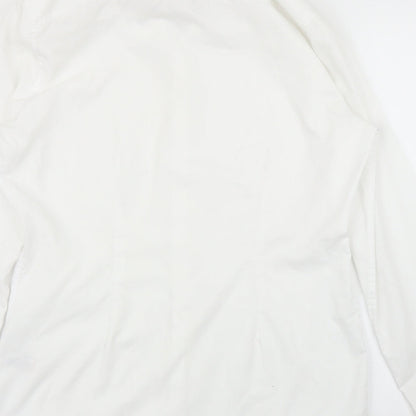 Mens UK Size 15.5 NEXT White  Button-Up Long Sleeve Casual Shirt