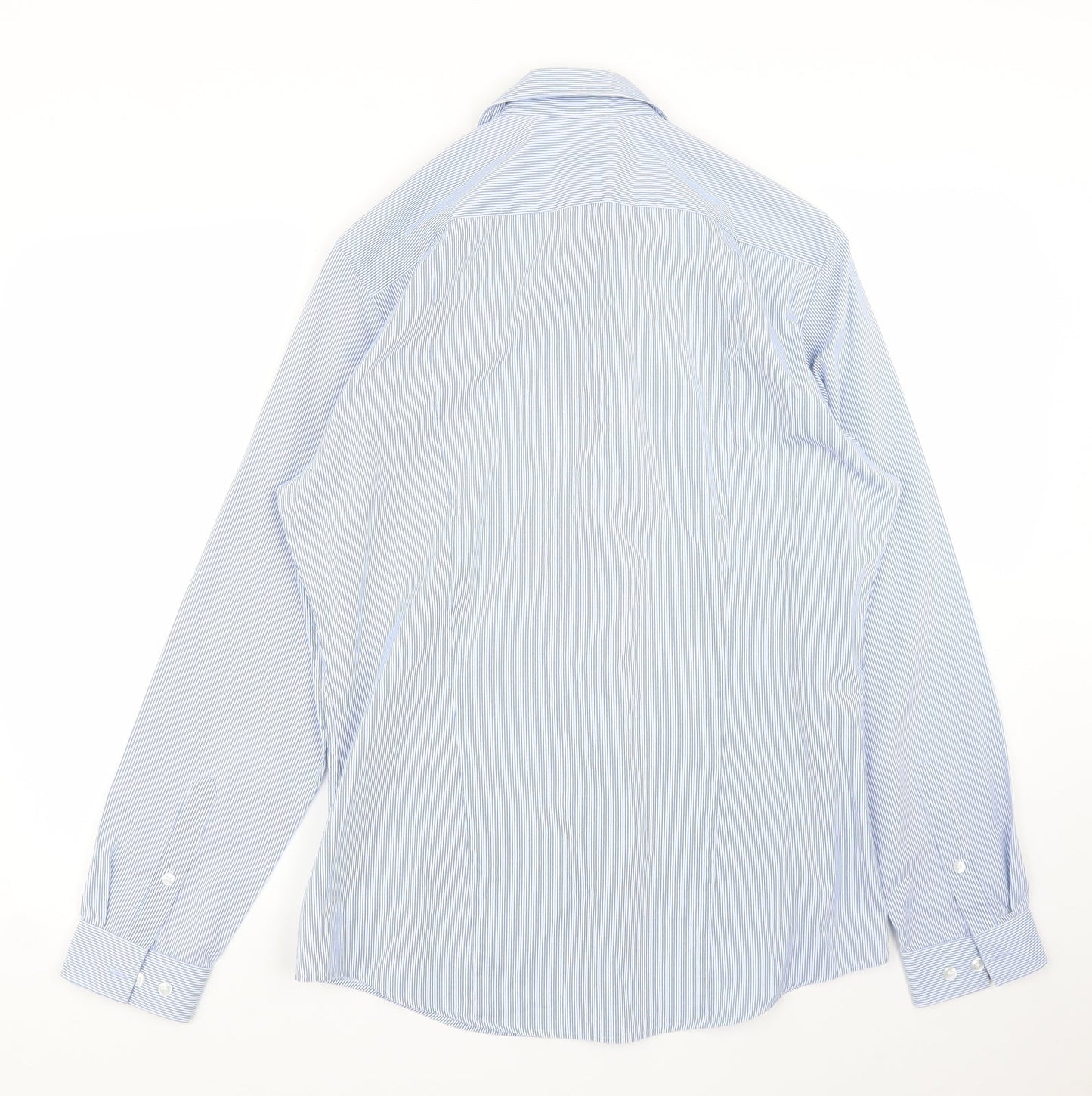 Mens UK Size M H&M Blue  Button-Up Long Sleeve Casual Shirt