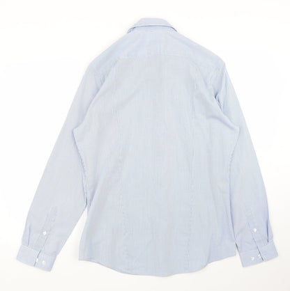 Mens UK Size M H&M Blue  Button-Up Long Sleeve Casual Shirt