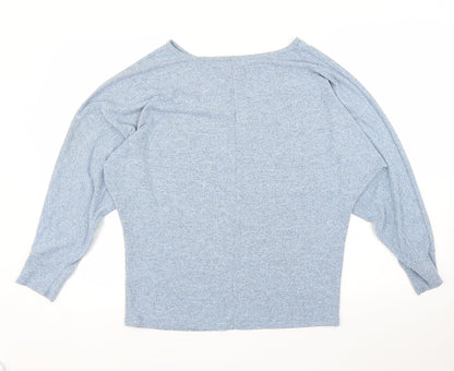Womens UK Size M Apricot Blue Basic Blouse