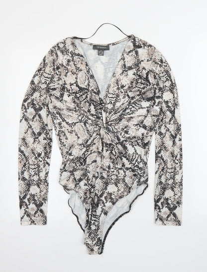 Primark Womens Beige Animal Print  Leotard One-Piece Size XS  - Snake print