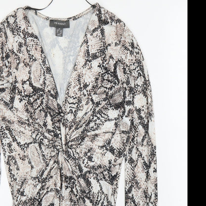 Primark Womens Beige Animal Print  Leotard One-Piece Size XS  - Snake print