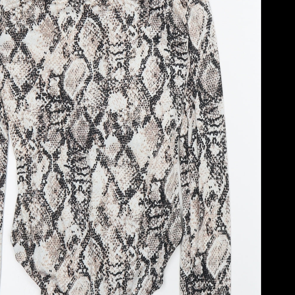 Primark Womens Beige Animal Print  Leotard One-Piece Size XS  - Snake print