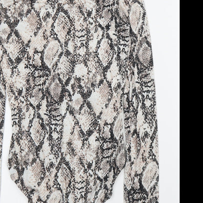 Primark Womens Beige Animal Print  Leotard One-Piece Size XS  - Snake print