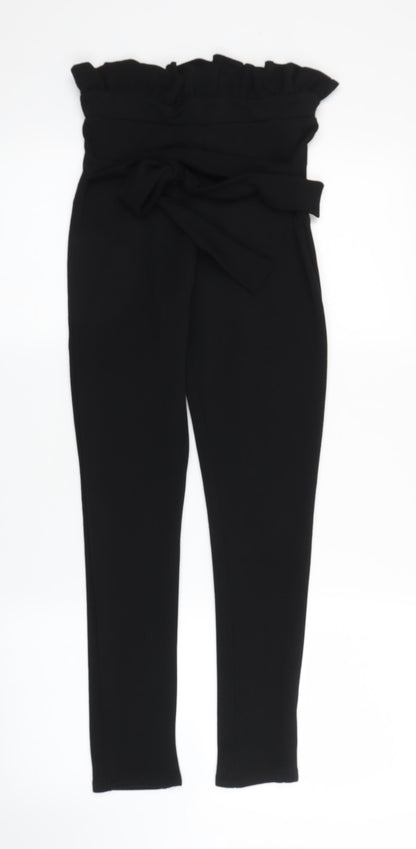 Womens UK Size 6 Boohoo Regular Fit Carrot Black Trousers