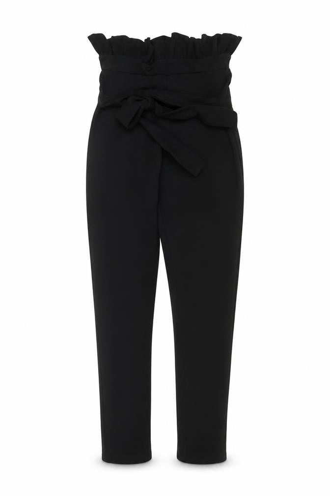 Womens UK Size 6 Boohoo Regular Fit Carrot Black Trousers