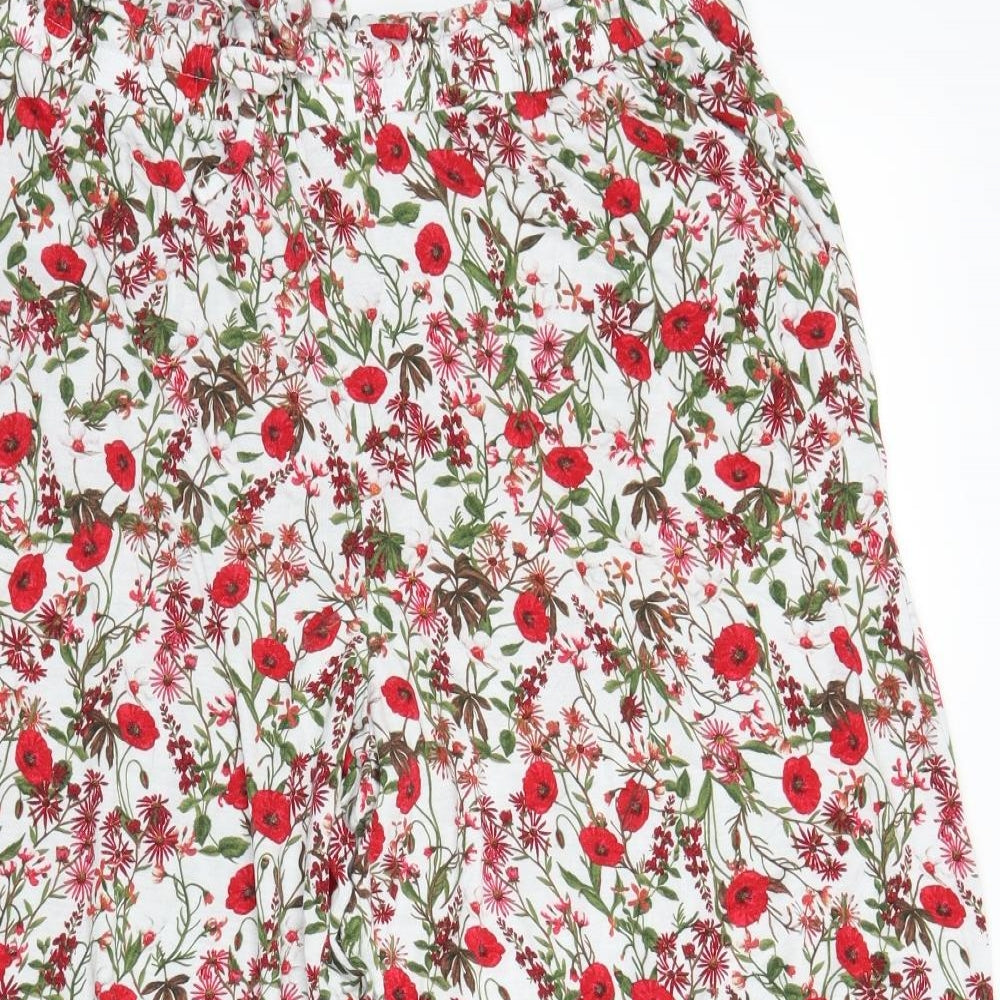 Primark Womens White Floral  Bloomer Trousers Size L
