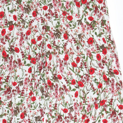 Primark Womens White Floral  Bloomer Trousers Size L