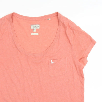 Womens UK Size 4 Jack Wills Pink Basic T-Shirt