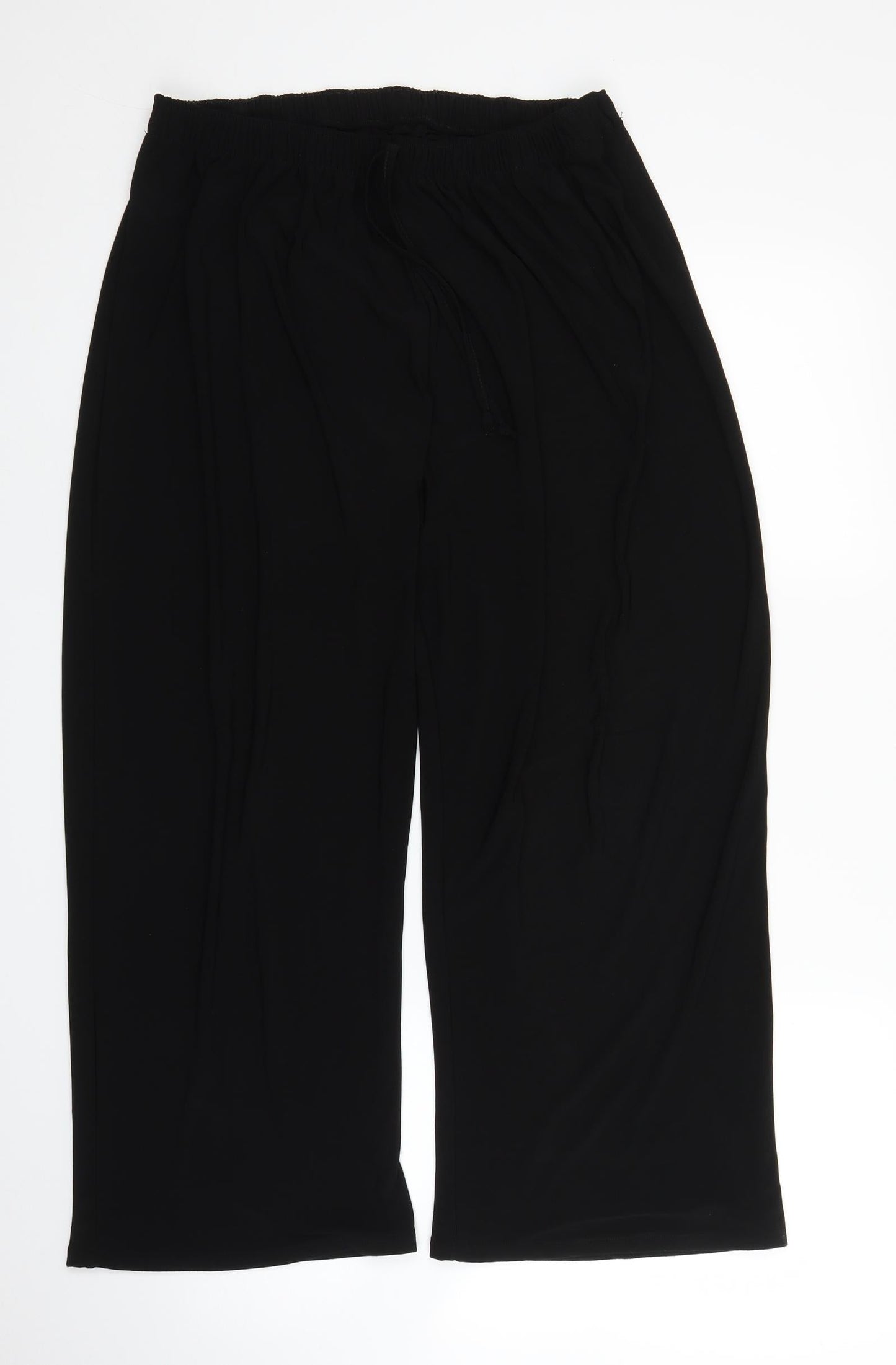 Womens UK Size XL Preworn Regular Fit Capri Black Trousers