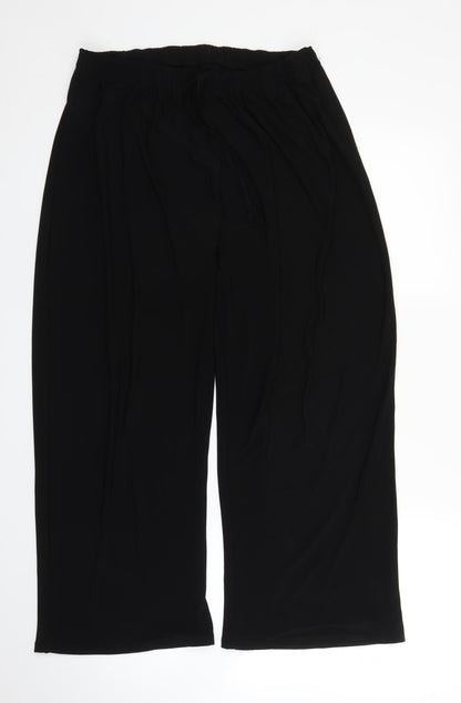 Womens UK Size XL Preworn Regular Fit Capri Black Trousers