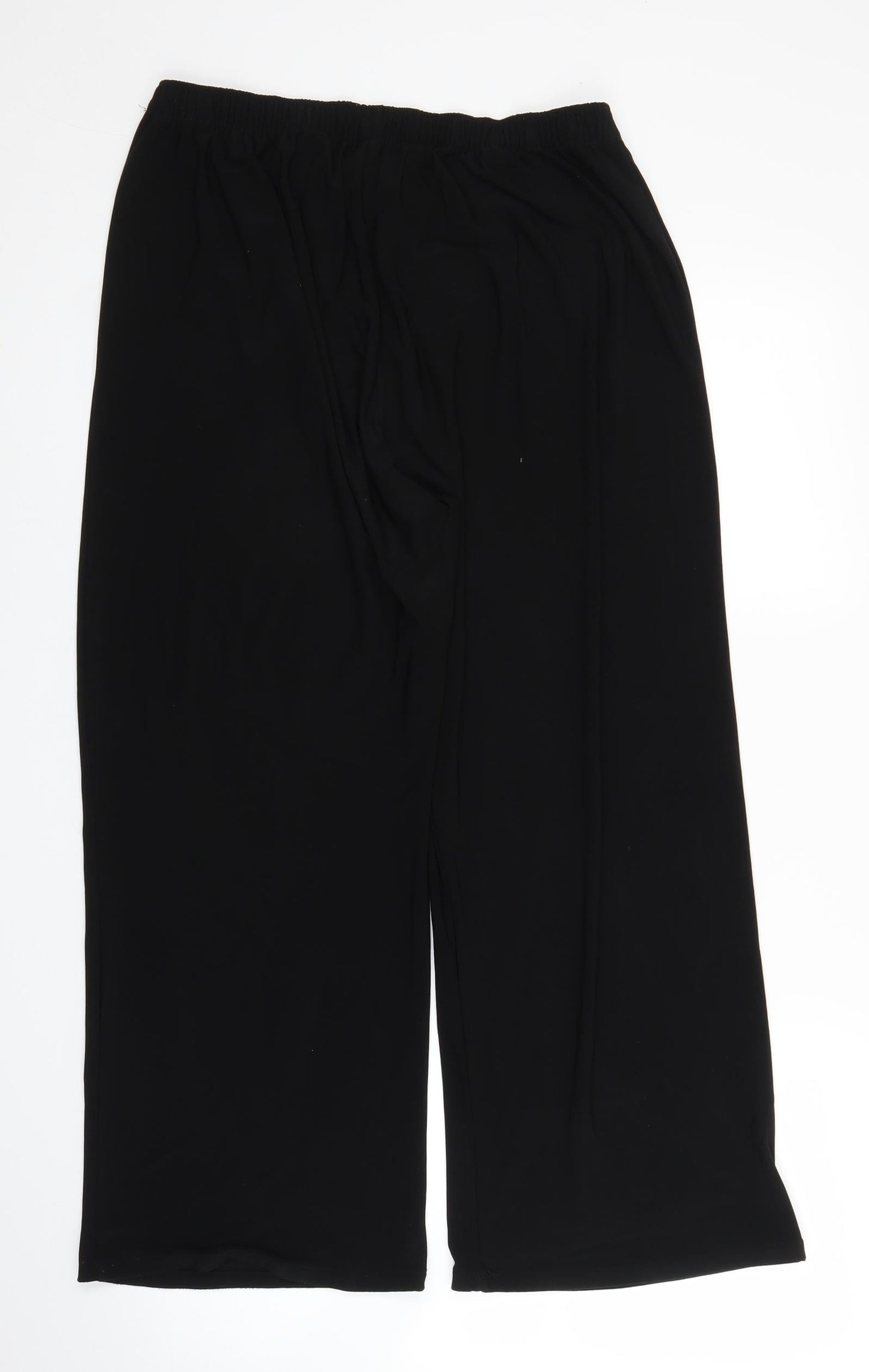 Womens UK Size XL Preworn Regular Fit Capri Black Trousers