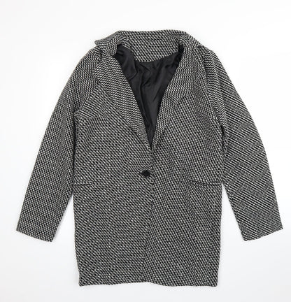 Womens UK Size M Preworn Black Overcoat