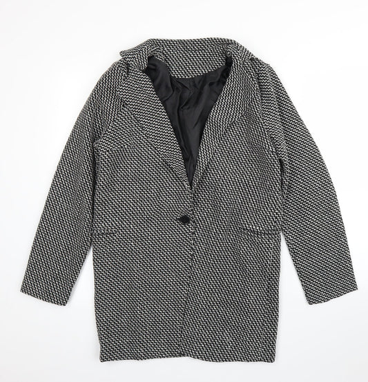 Womens UK Size M Preworn Black Overcoat