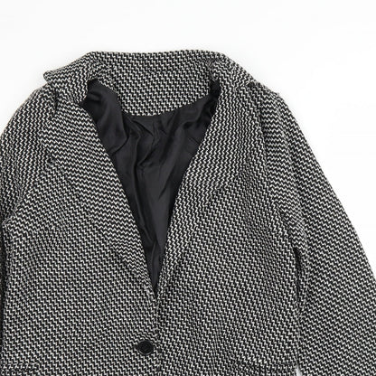 Womens UK Size M Preworn Black Overcoat