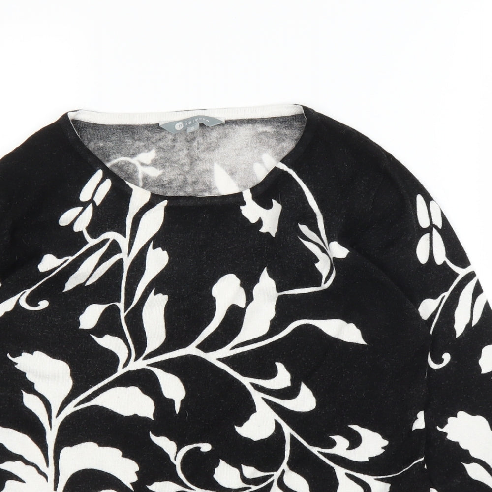 Womens UK Size S Mia Moda Black Basic Blouse
